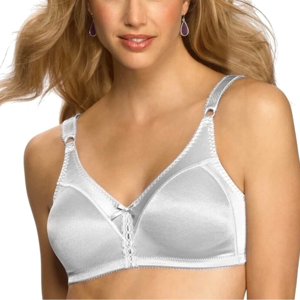 BALI Double Support Wire Free Bra SIZE 40D White Back Smoothing DF3820 NWT